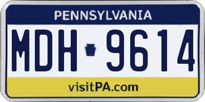 PA license plate MDH9614