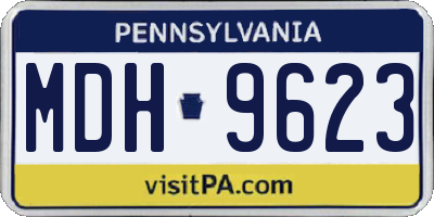 PA license plate MDH9623