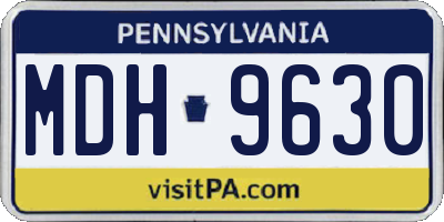 PA license plate MDH9630