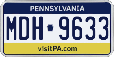 PA license plate MDH9633