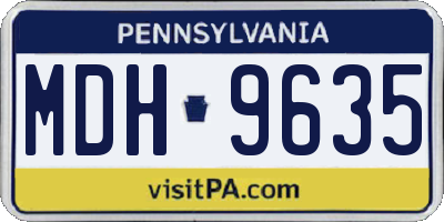 PA license plate MDH9635