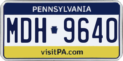 PA license plate MDH9640