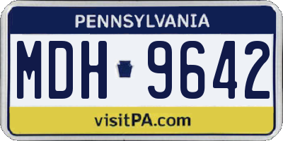 PA license plate MDH9642
