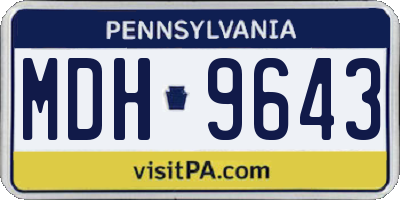 PA license plate MDH9643