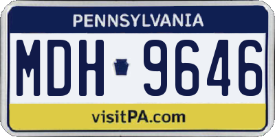 PA license plate MDH9646