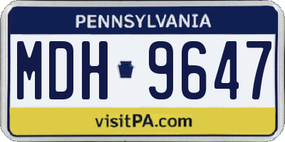 PA license plate MDH9647