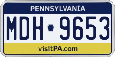 PA license plate MDH9653