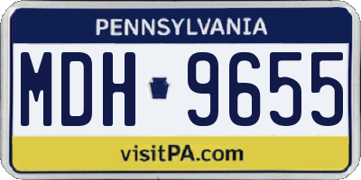 PA license plate MDH9655