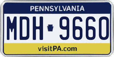 PA license plate MDH9660