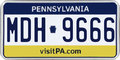 PA license plate MDH9666