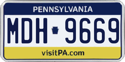 PA license plate MDH9669