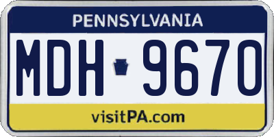 PA license plate MDH9670