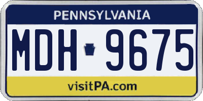 PA license plate MDH9675