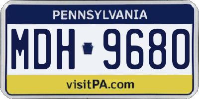 PA license plate MDH9680