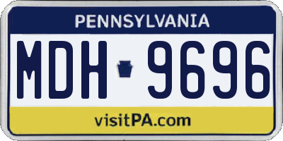 PA license plate MDH9696