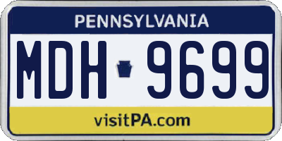 PA license plate MDH9699