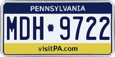 PA license plate MDH9722