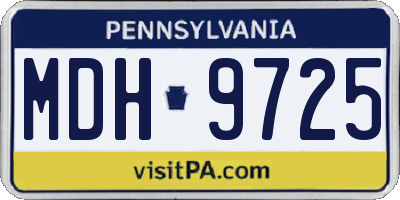 PA license plate MDH9725
