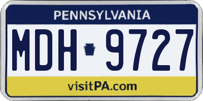 PA license plate MDH9727