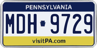 PA license plate MDH9729