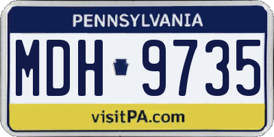 PA license plate MDH9735