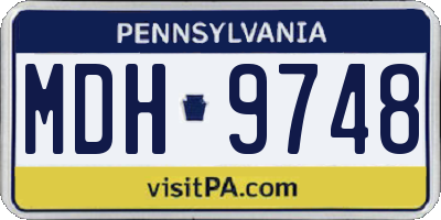PA license plate MDH9748