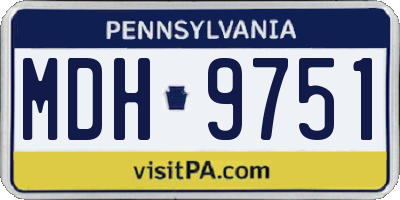 PA license plate MDH9751