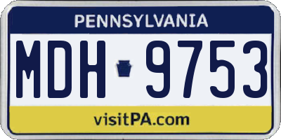 PA license plate MDH9753