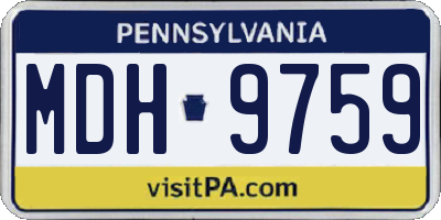 PA license plate MDH9759