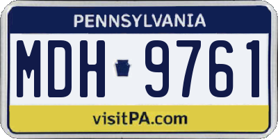 PA license plate MDH9761