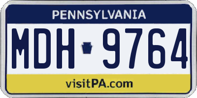 PA license plate MDH9764