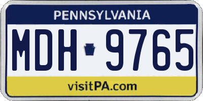 PA license plate MDH9765