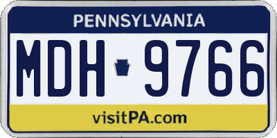 PA license plate MDH9766