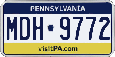 PA license plate MDH9772