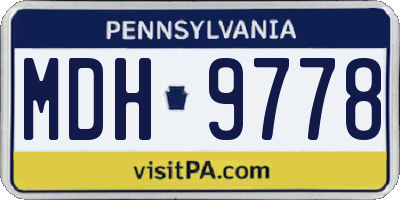 PA license plate MDH9778
