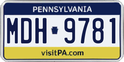 PA license plate MDH9781