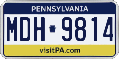 PA license plate MDH9814