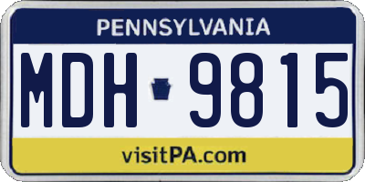 PA license plate MDH9815