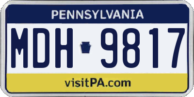 PA license plate MDH9817