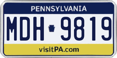 PA license plate MDH9819