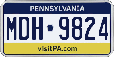 PA license plate MDH9824