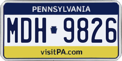 PA license plate MDH9826