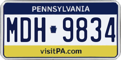 PA license plate MDH9834