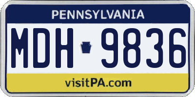 PA license plate MDH9836