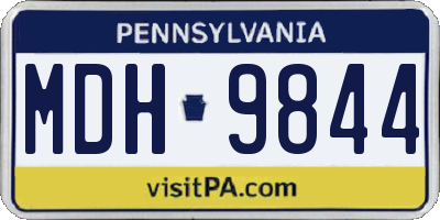 PA license plate MDH9844