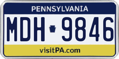 PA license plate MDH9846