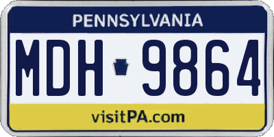 PA license plate MDH9864