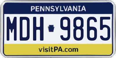 PA license plate MDH9865