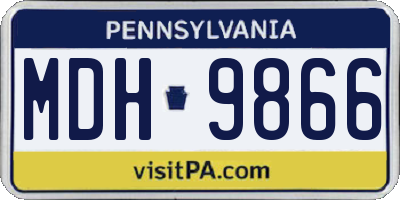 PA license plate MDH9866