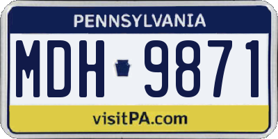 PA license plate MDH9871